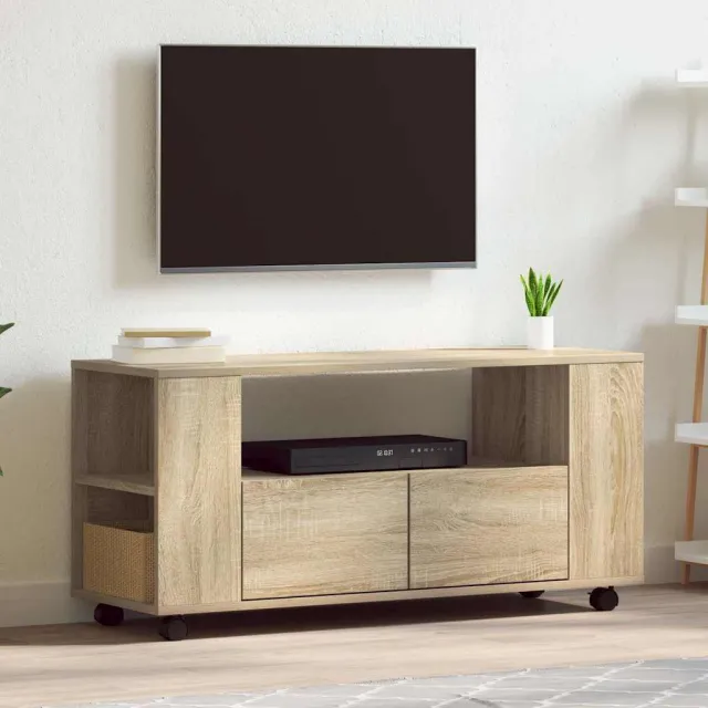vidaXL Tv-meubel 102x34,5x43 cm bewerkt hout sonoma eikenkleurig Bruin