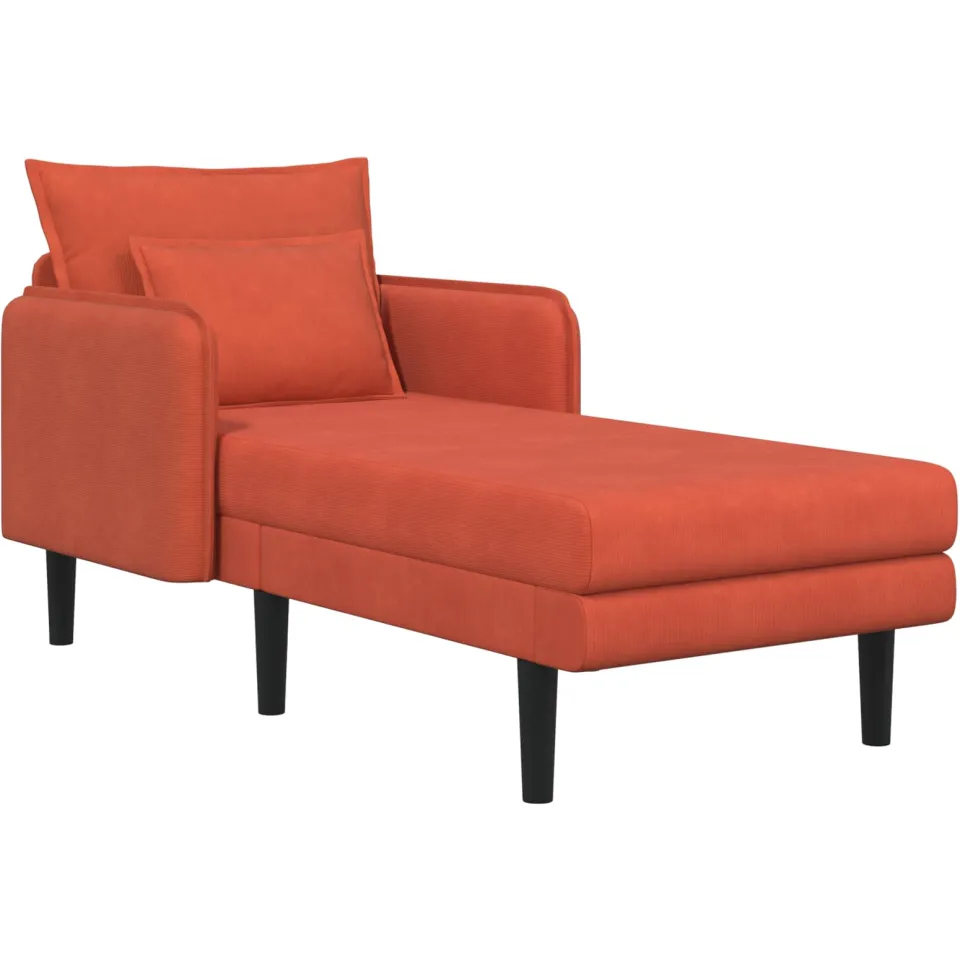 vidaXL Grote chaise longue Rood-oranje Katoenen stof, foto 3