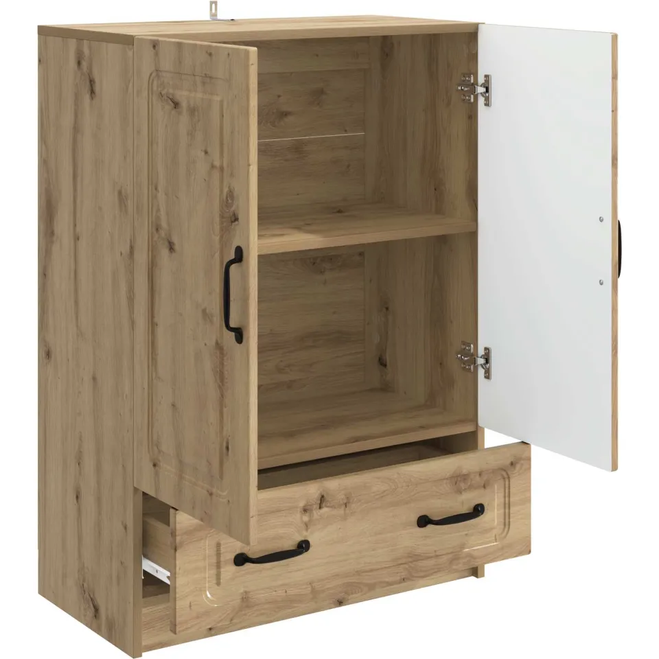 vidaXL Dressoir Artisanaal eiken 66 x 34,5 x 92 cm Bewerkt hout, foto 4