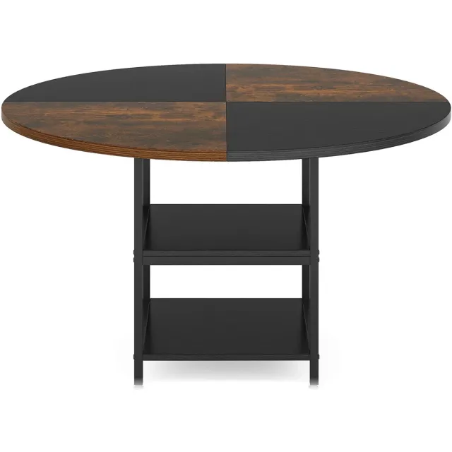 Happiq Ronde Eettafel - Keukentafel - Eetkamertafel - 4 personen - Hout Bruin - 120cm