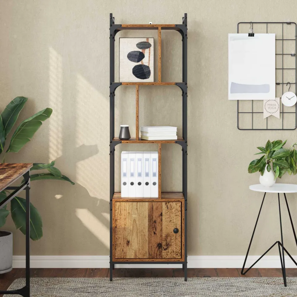 vidaXL Boekenkast 6-laags 44,5 x 30 x 154,5 cm Bewerkt hout Oud Hout bruin, foto 3
