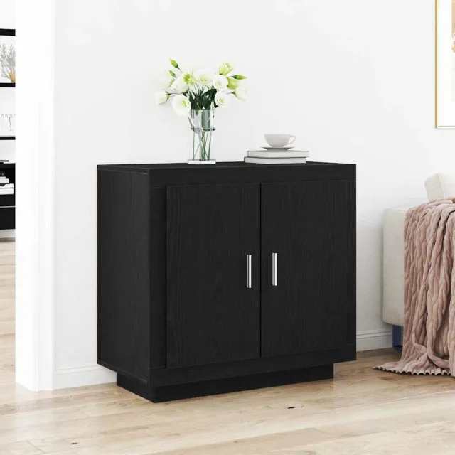 vidaXL Dressoir Zwart Eiken 80 x 40 x 75 cm Bewerkt hout