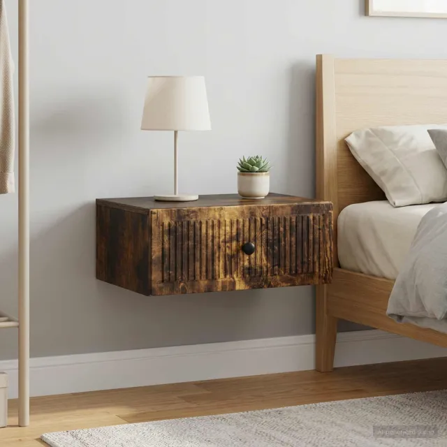 vidaXL Nachtkastje 2 st Gerookt eiken 49 x 34,5 x 20 cm Bewerkt hout, foto 2