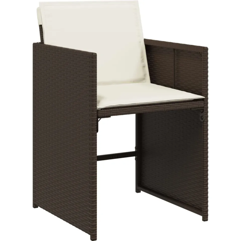 vidaXL 17-delige Tuinset met kussens poly rattan bruin, foto 4