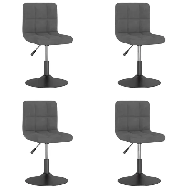 vidaXL Eetkamerstoelen draaibaar 4 st fluweel donkergrijs