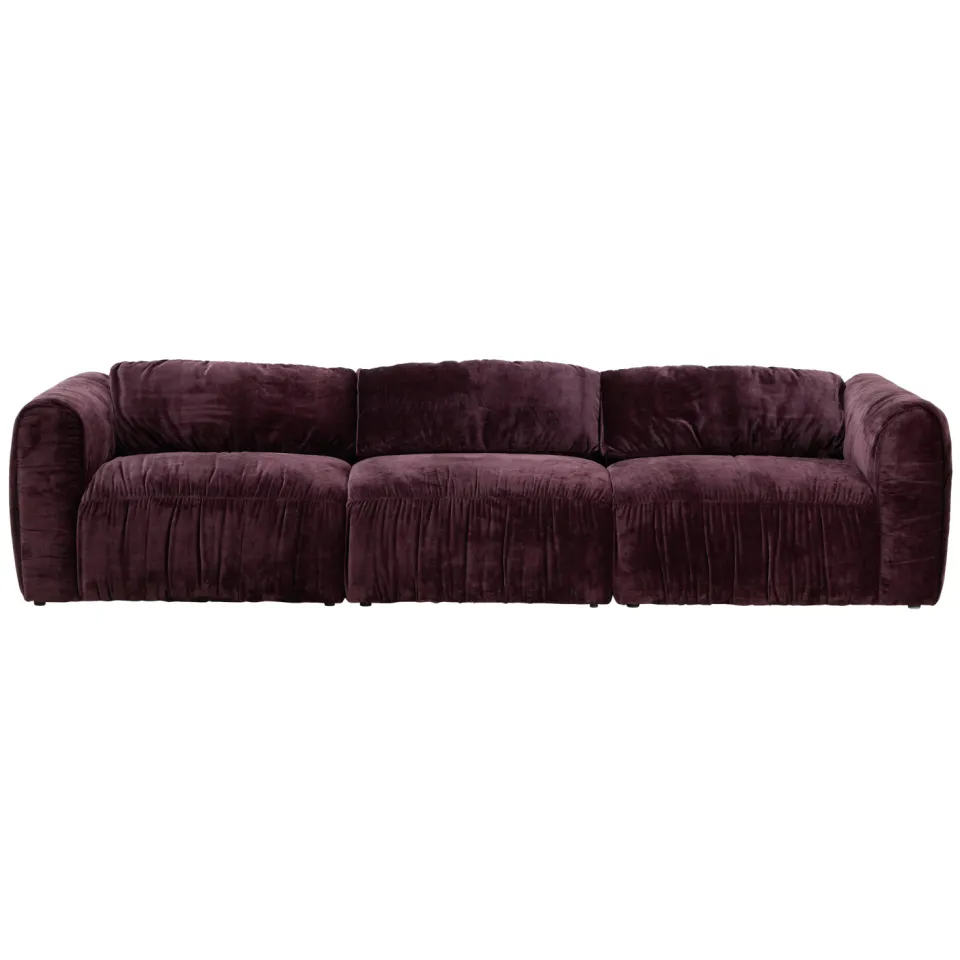 NOUS Living 3-zitsbank Kaia Burgundy