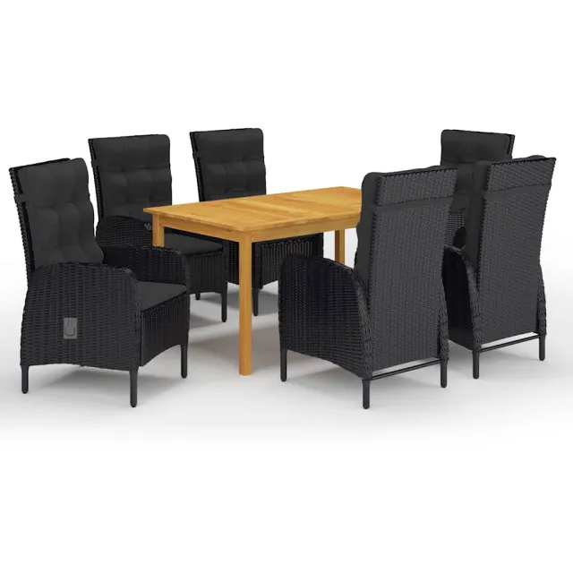 vidaXL 7-delige Tuinset zwart, foto 2