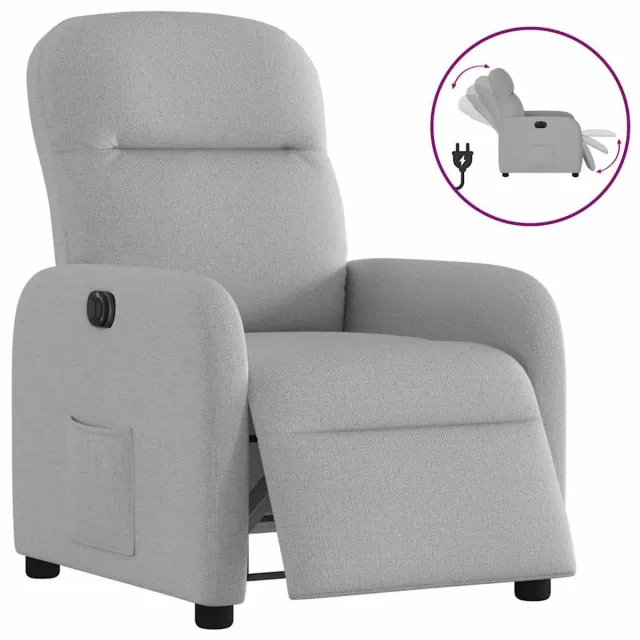 vidaXL Fauteuil - elektrisch - verstelbaar - stof - wolk - grijs wolk grijs