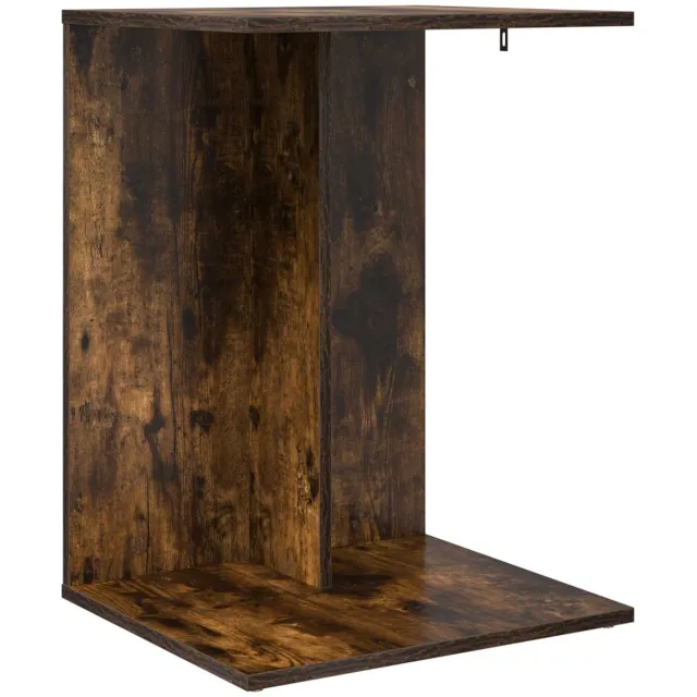 vidaXL Bijzettafel - Rook - Eiken - 45 - x - 40 - x - 62,5 - cm - Bewerkt - hout Gerookt eiken