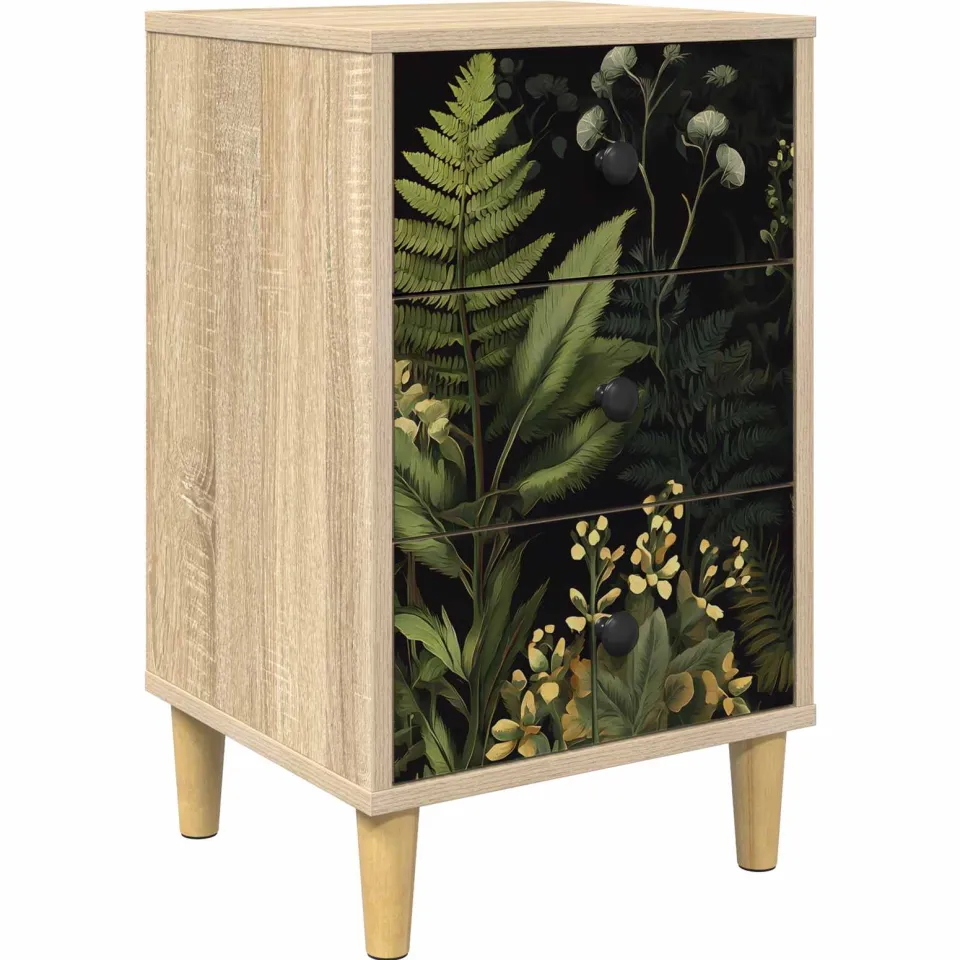 vidaXL Nachtkastje RHENEN Sonoma Eiken 36 x 33 x 60 cm Bewerkt hout Bruin