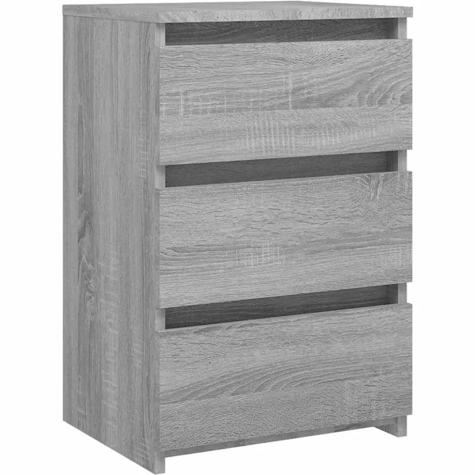 vidaXL Nachtkastje 40x35x62,5 cm bewerkt hout grijs sonoma eikenkleur, foto 3