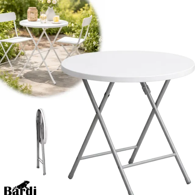 Bardi Tuintafel - Tafel - Tuinmeubelen - Bistrotafel - Bijzettafel - Tafeltje - Wit - Ø60
