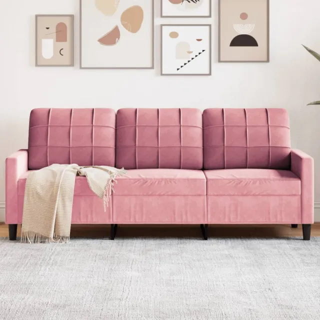 vidaXL Driezitsbank 180 cm fluweel roze