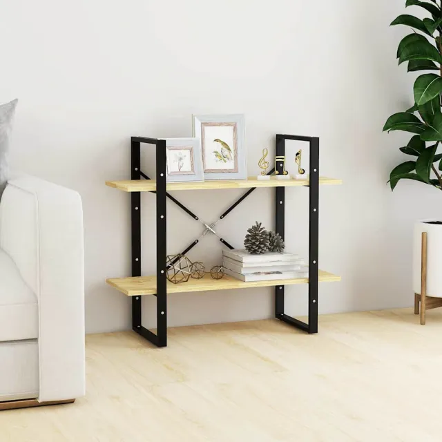 vidaXL Boekenkast met 2 schappen 80x30x70 cm massief grenenhout bruin, foto 2