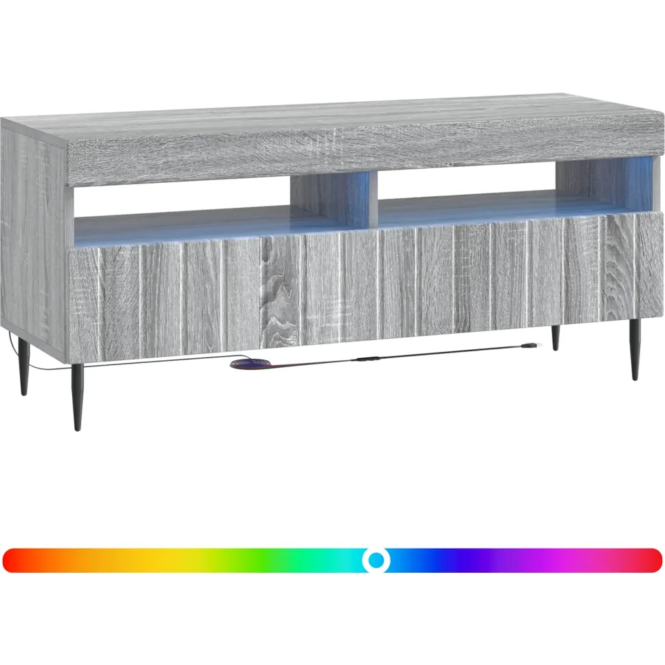 vidaXL LED tv-meubel ZWOLLE 100 x 35 x 43 cm Grijs Sonoma Bewerkt hout