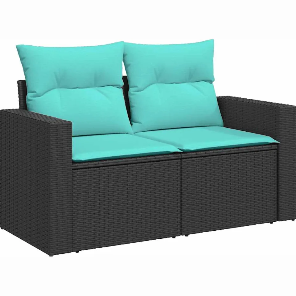 vidaXL 6-delige Loungeset met kussens poly rattan acacia grijs, foto 4