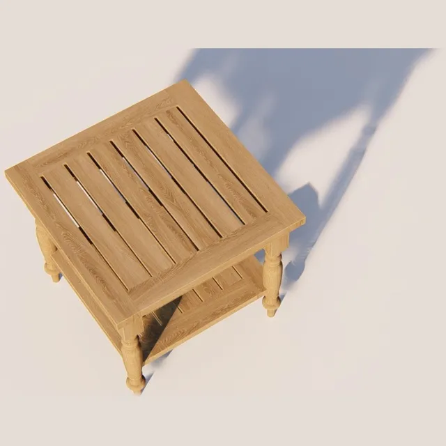 teakea Batavia bijzettafel teak 60 x 60 cm - met legplank Bruin