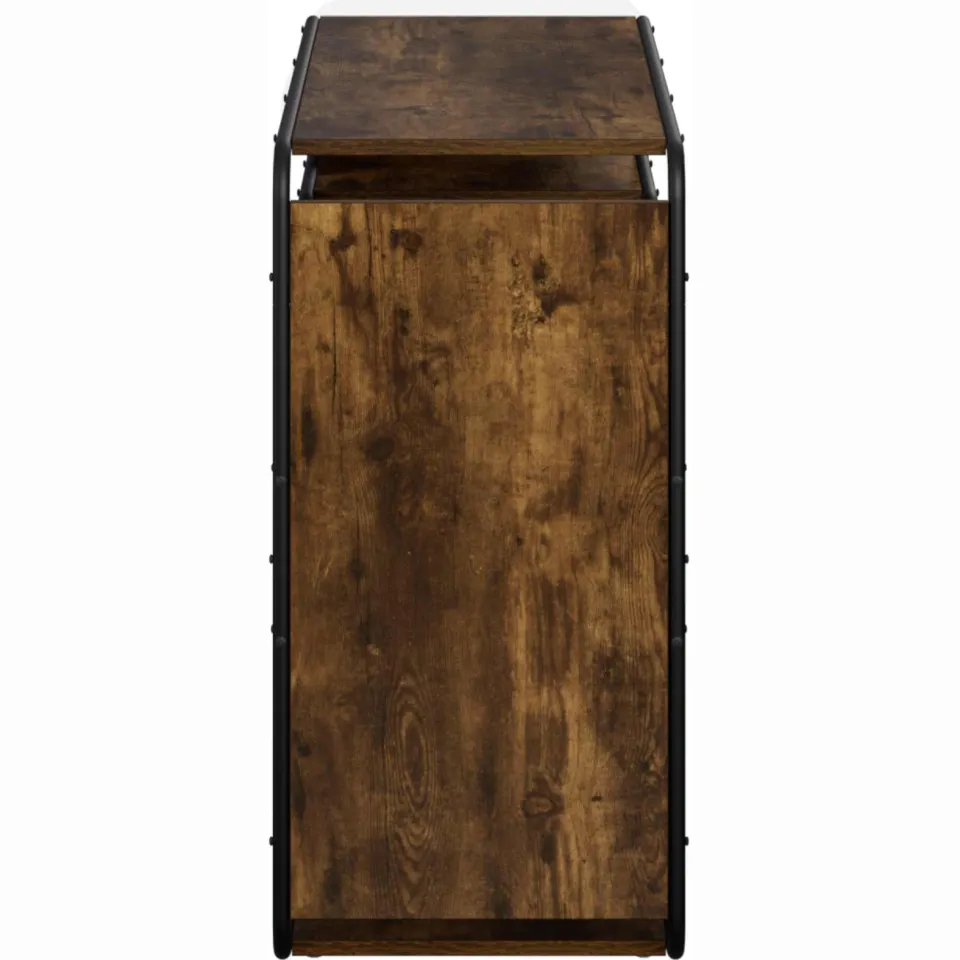 vidaXL Dressoir Gerookt eiken 98 x 37.5 x 75.5 cm Bewerkt hout, foto 4