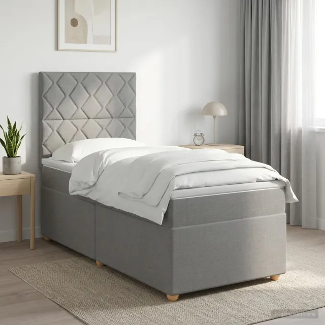 vidaXL Boxspringbed met matras Lichtgrijs 80 x 200 cm Stof