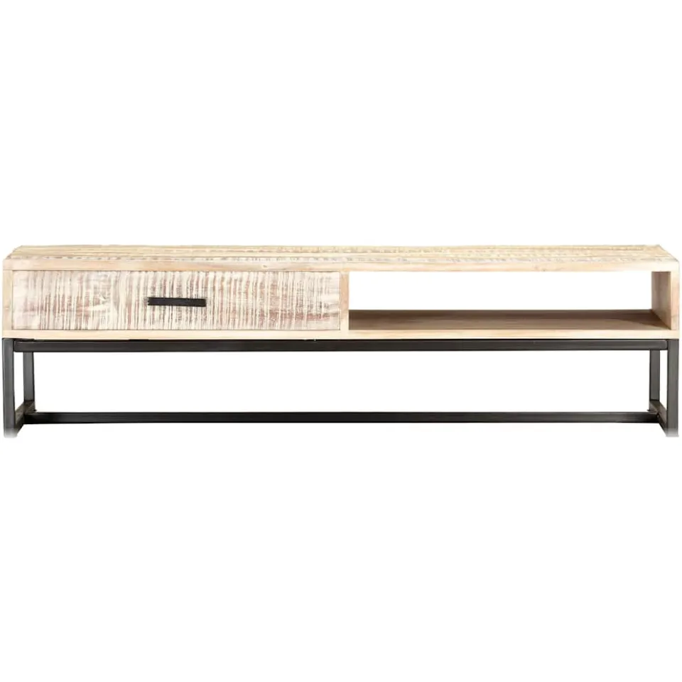 vidaXL Salontafel 117x50x30 cm massief acaciahout wit, foto 2