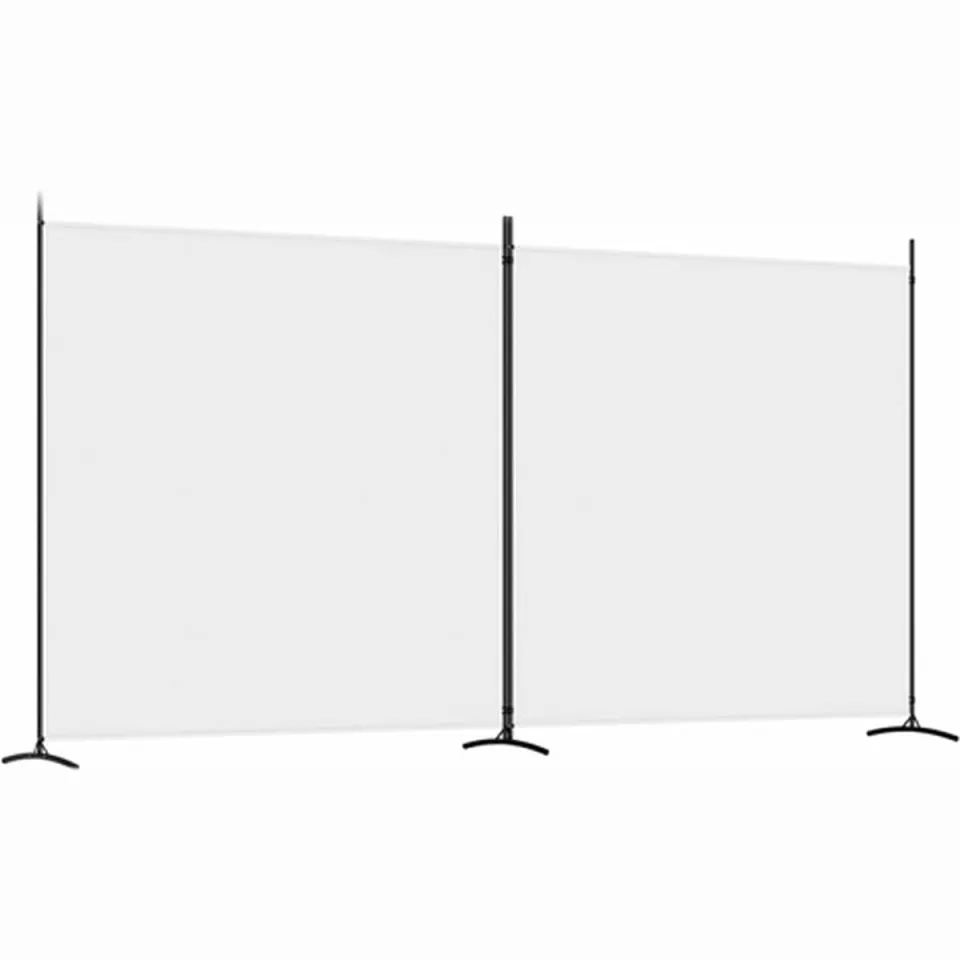 vidaXL Kamerscherm met 2 panelen 348x180 cm stof wit, foto 3