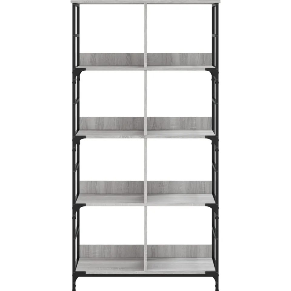 vidaXL Boekenrek 78,5x33x153 cm bewerkt hout grijs sonoma eikenkleur