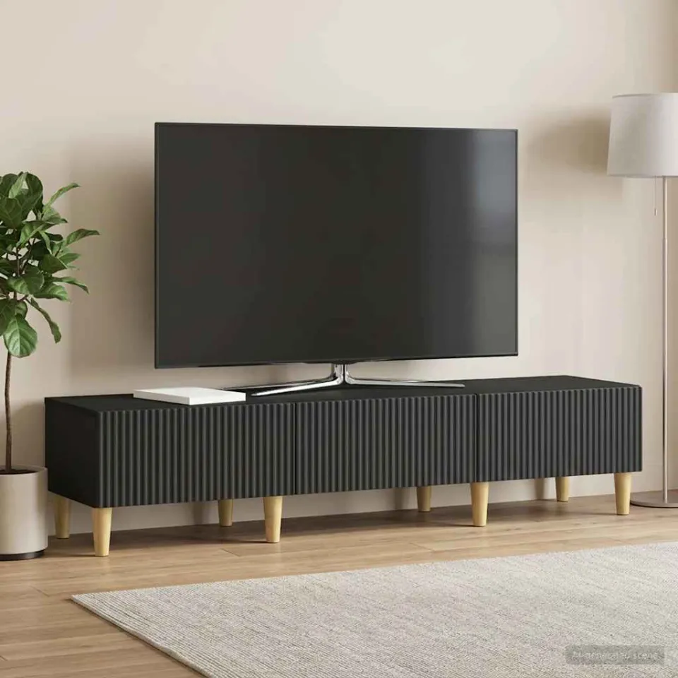 vidaXL TV-kast 147 x 34,5 x 30 cm Zwart Bewerkt hout, foto 4