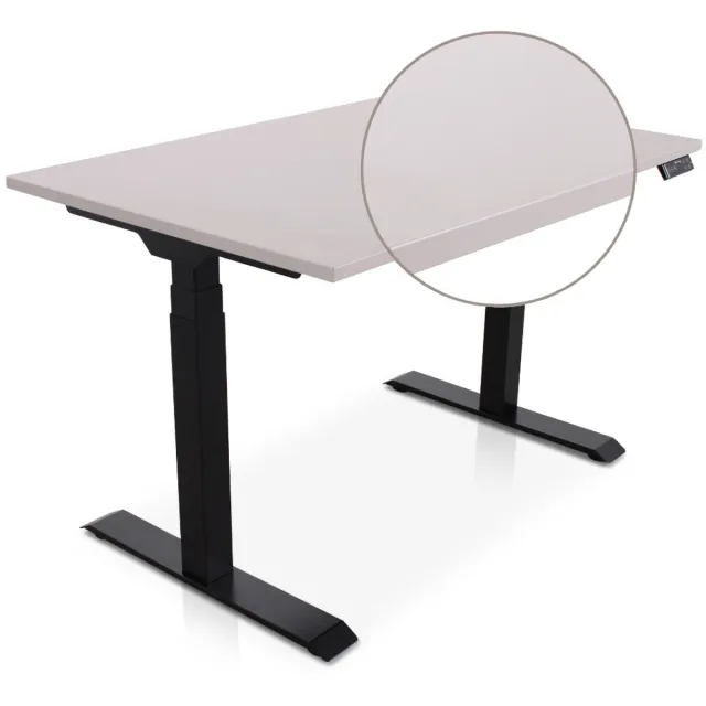 Multi Ratio Lineaflex MRC PRO Zit-Sta Bureau – Elektrisch Verstelbaar – 120x80 cm – Blad Sand Grey – Zwart Frame – ARBO Norm NEN-EN 527 – Met memorybediening – 150 KG Draagvermogen – 130 cm Hoog - Inclusief Kabelmanagement!