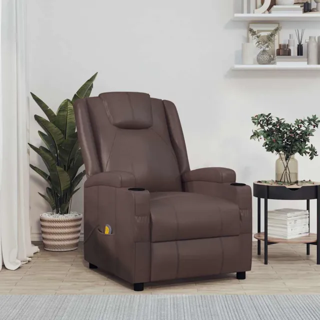 vidaXL Massagestoel kunstleer bruin