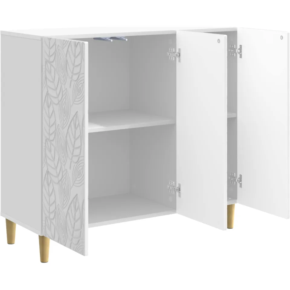 vidaXL Dressoir Hoogglans Wit 89 x 34,5 x 80 cm Bewerkt hout, foto 4