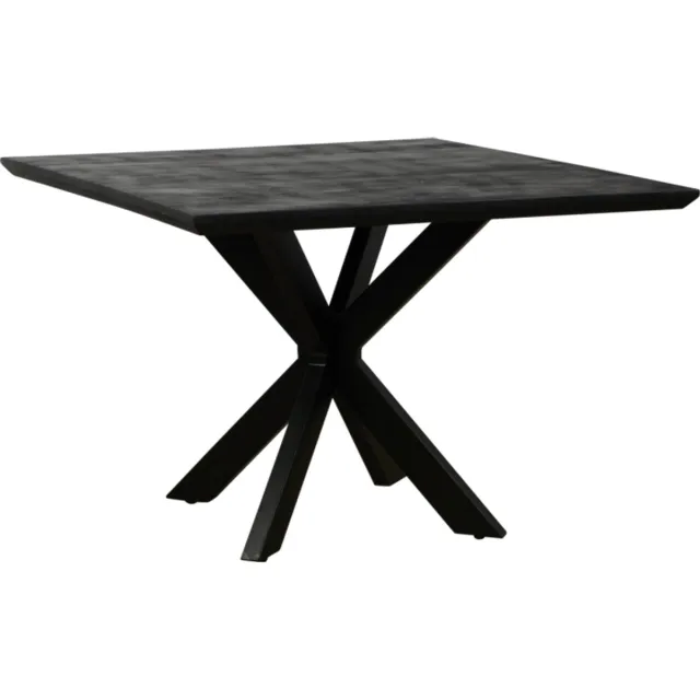 Meubelplaats Eettafel Colorado vierkant mangohout 110x110 cm - Zwart