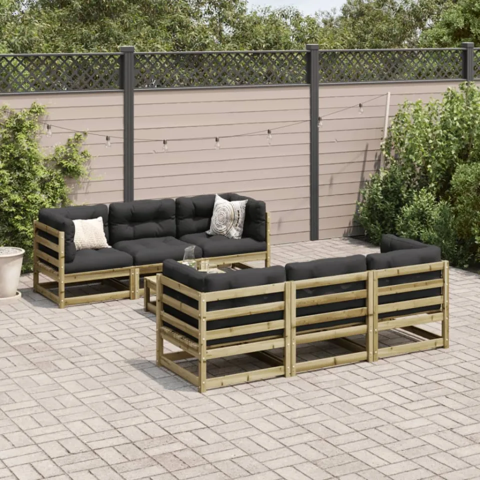 vidaXL 7-delige Loungeset geïmpregneerd grenenhout bruin, foto 2