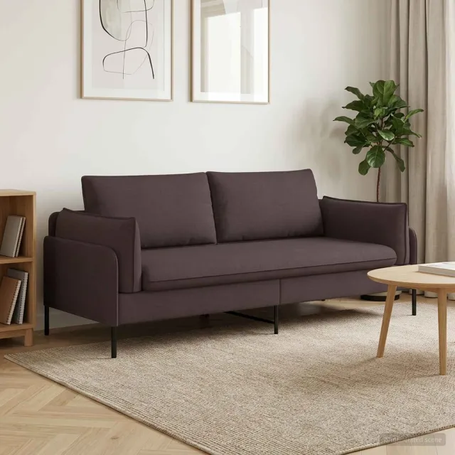 vidaXL 3-Zits Bank Donkerbruin 222 x 81 x 89 cm Stof