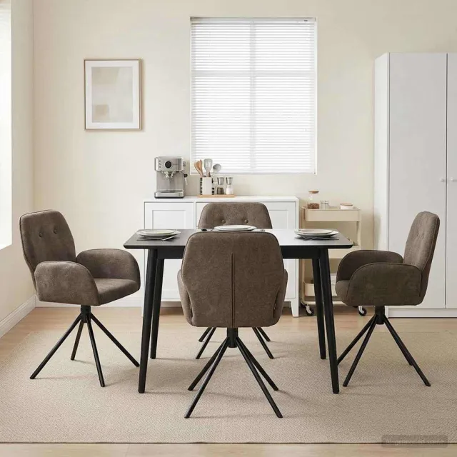 vidaXL Draai Eetstoelen 4 st Nep Suede Leer Donkergrijs, foto 2