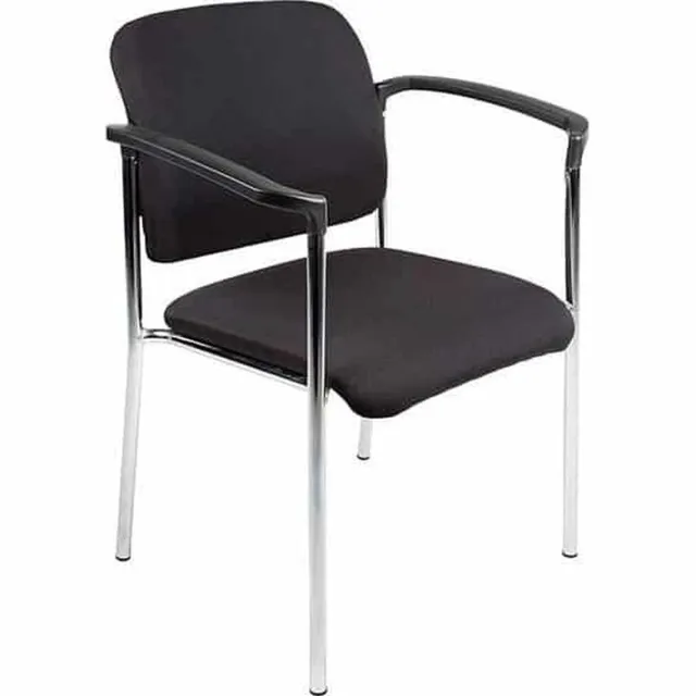 ABC Kantoormeubelen Vergaderstoel Bonanza Zwart met Chrome frame
