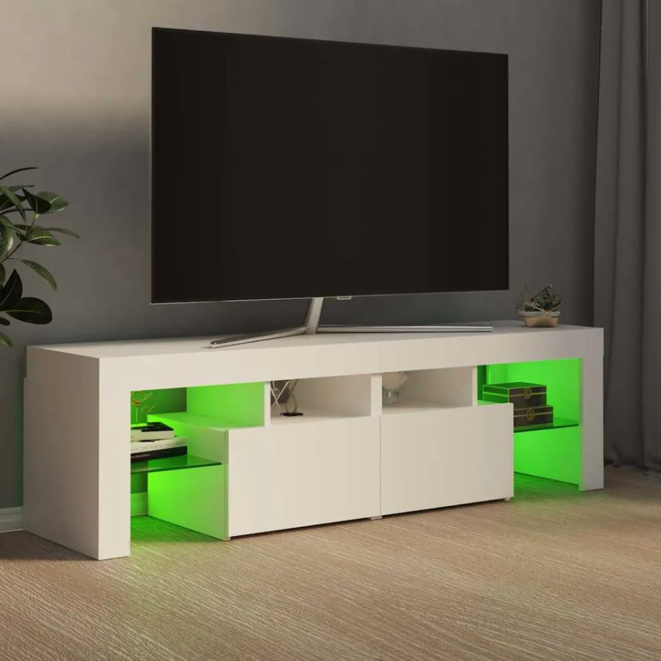 vidaXL Tv-meubel met LED-verlichting 140x36,5x40 cm wit, foto 4