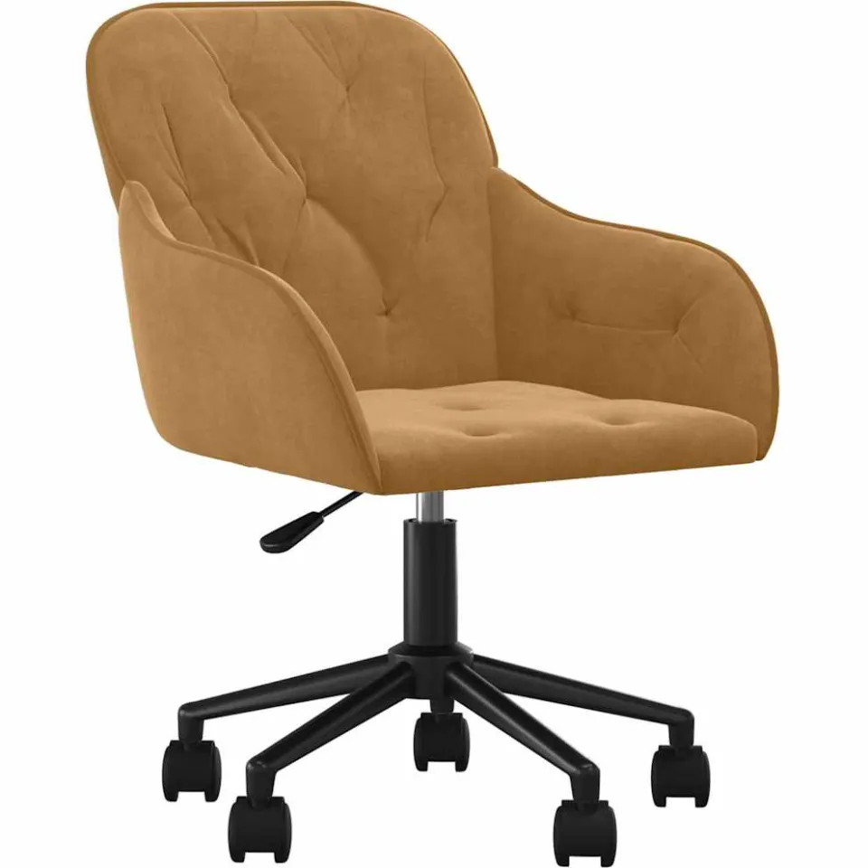 vidaXL Eetkamerstoelen draaibaar 2 st fluweel bruin