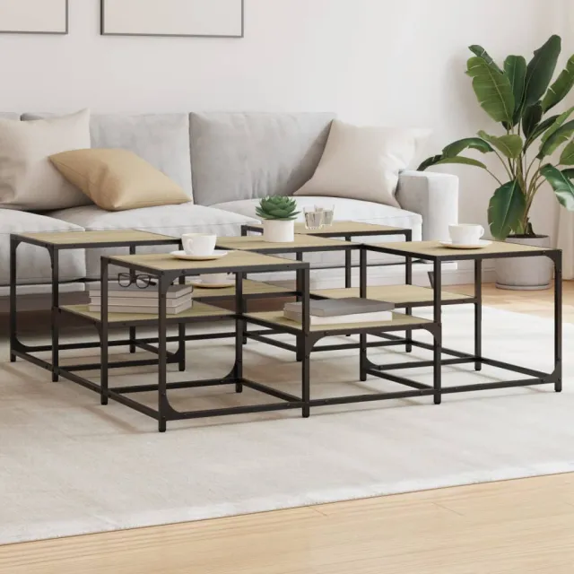 vidaXL Salontafel 121x121x40 cm bewerkt hout sonoma eikenkleurig, foto 2