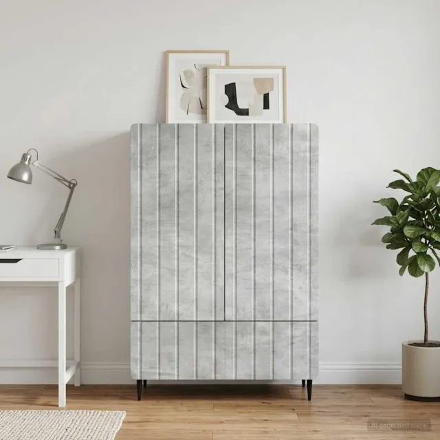 vidaXL Dressoir Betongrijs 66 x 34,5 x 97 cm Bewerkt hout grijs, foto 2
