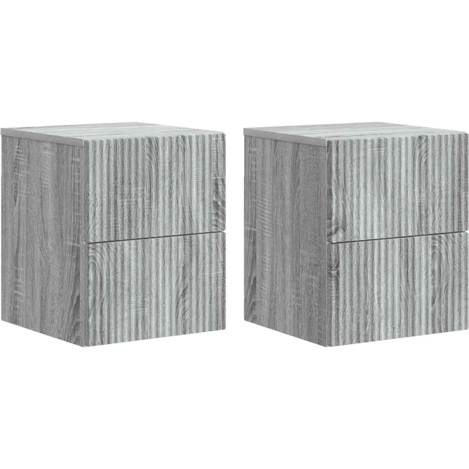 vidaXL Wandbeugel Bedkast 2 st Grijs sonoma 33 x 34,5 x 40 cm, foto 3