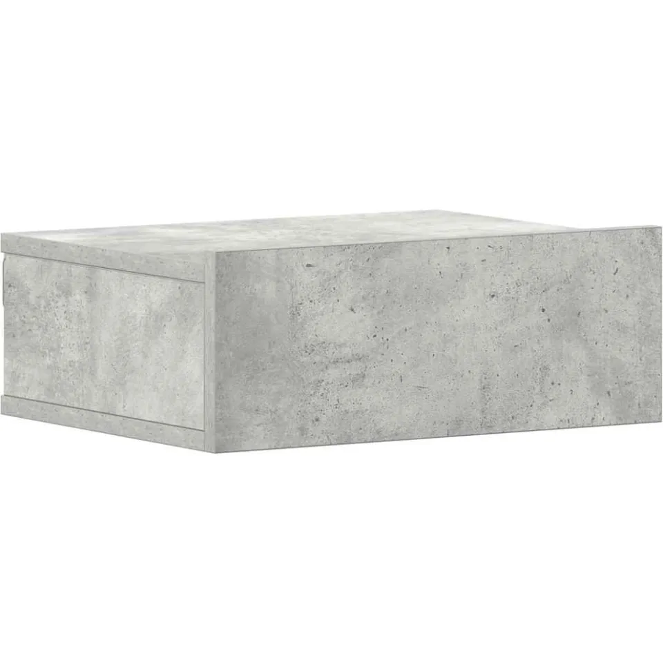 vidaXL Nachtkastjes 2 st zwevend 40x30x15 cm bewerkt hout betongrijs grijs, foto 4