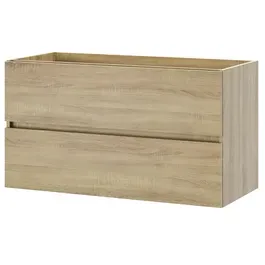 Tiger Wastafelonderkast Condo 100cm - Licht Eiken Mat - Met 2 Lades Hout