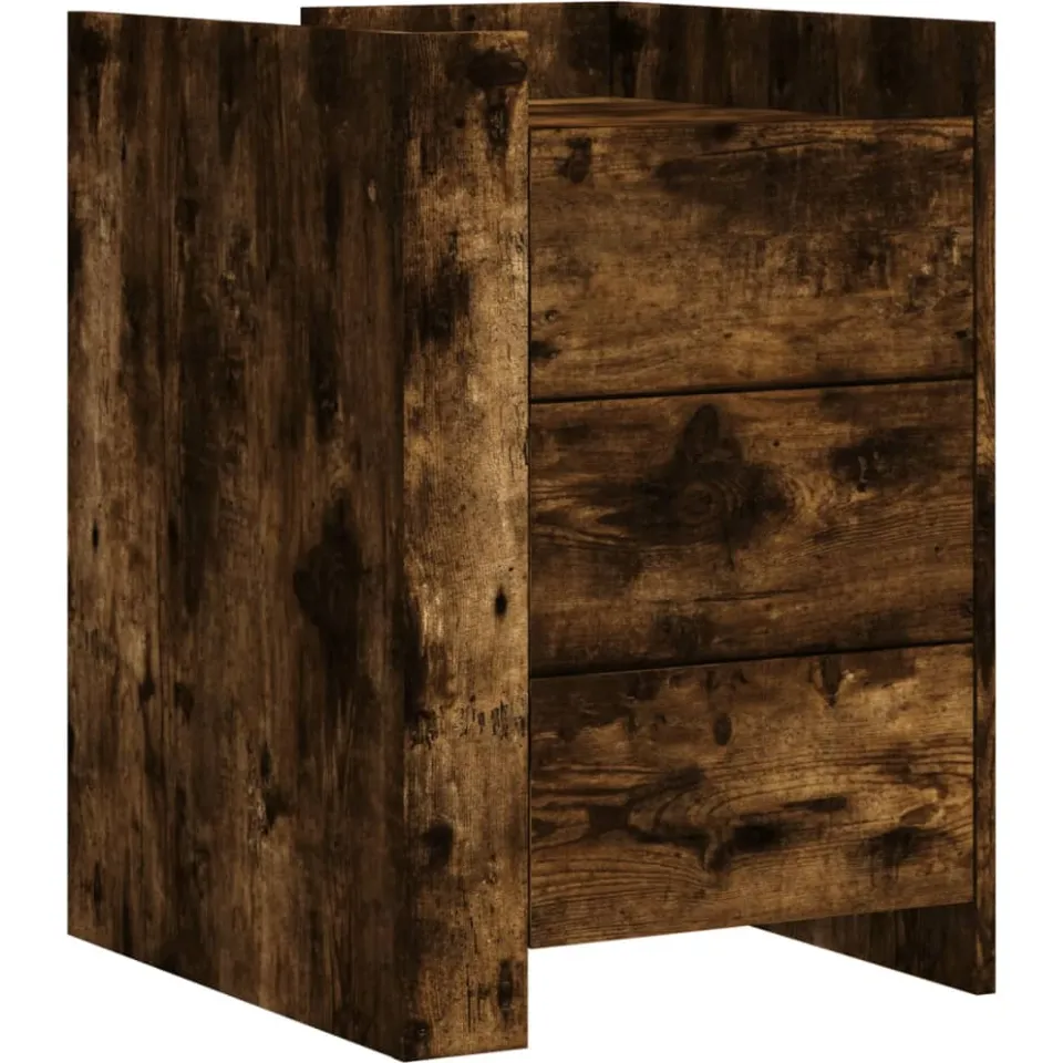 vidaXL Nachtkastje 45x50x65 cm bewerkt hout gerookt eikenkleurig, foto 3