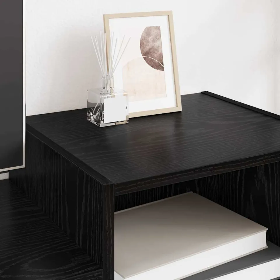 vidaXL TV-kast 160 x 35 x 55 cm Zwart Eiken Bewerkt hout, foto 4