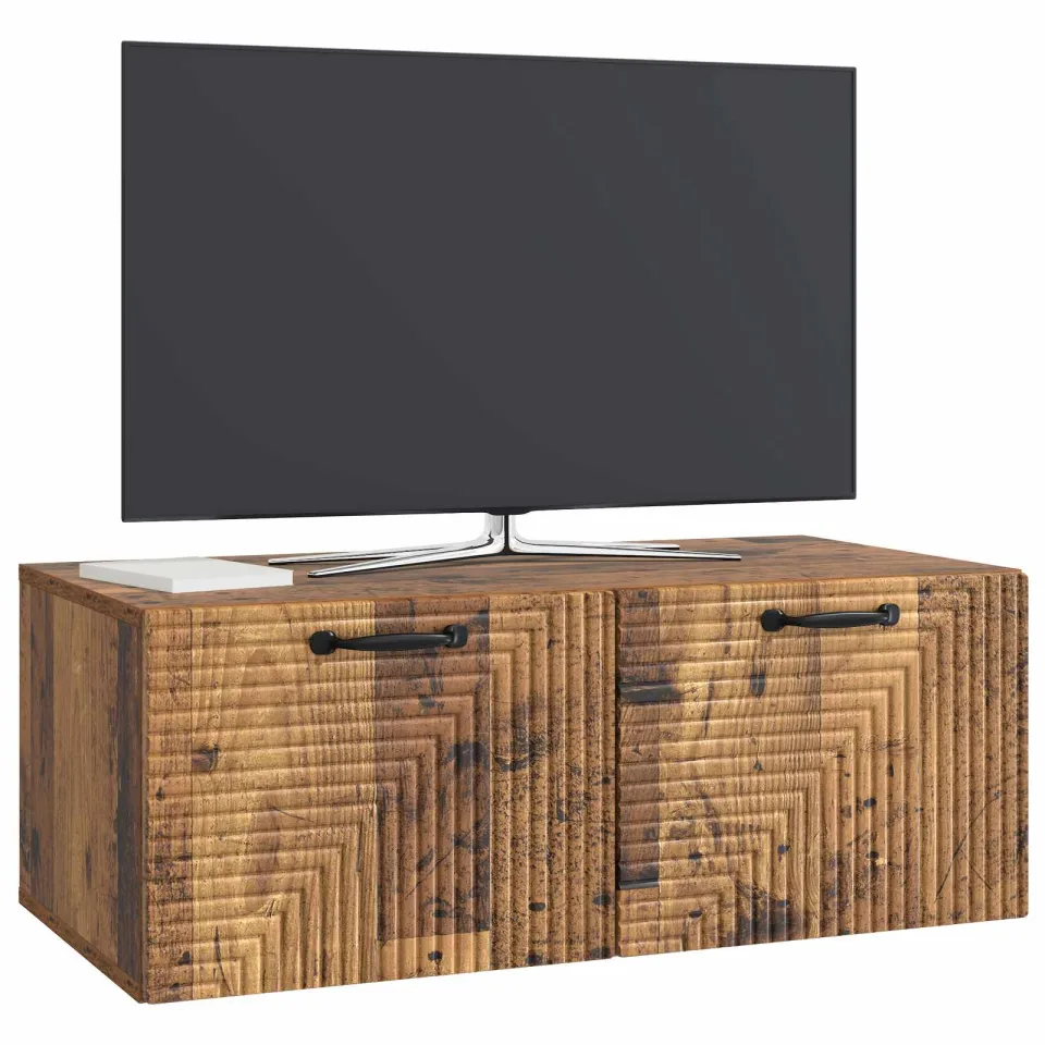 vidaXL Wandbeugel TV-kast Oud hout 78,5 x 41 x 30 cm Bewerkt hout Bruin
