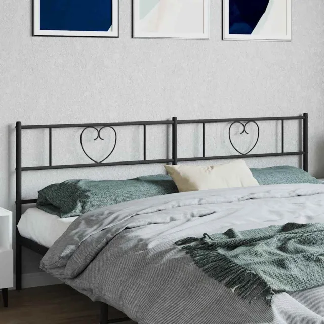 vidaXL Vervangend hoofdbord 180 cm metaal zwart