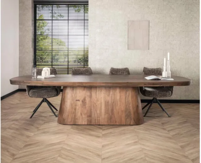 Meubelplaats Eettafel Arcadia deens ovaal Acacia 300x120x77 cm - drift brown Bruin