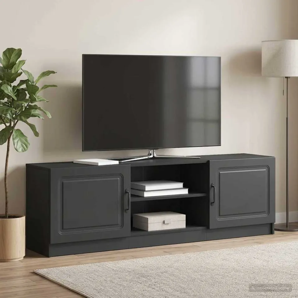 vidaXL TV-kast Zwart 150 x 31 x 47 cm Bewerkt hout, foto 4