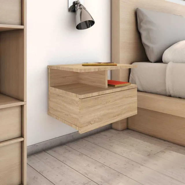 vidaXL Nachtkastjes 2 st 40x31x27 cm bewerkt hout sonoma eikenkleurig, foto 2