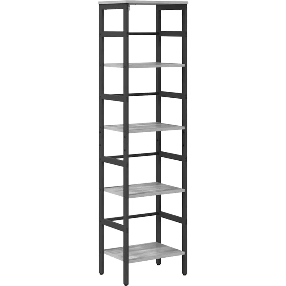 vidaXL Boekenkast 4-laags 40 x 29,5 x 149 cm Bewerkt hout Grijs Sonoma, foto 3